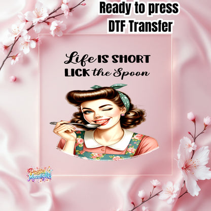 Retro Woman Kitchen 22 DTF Print Ready to Press