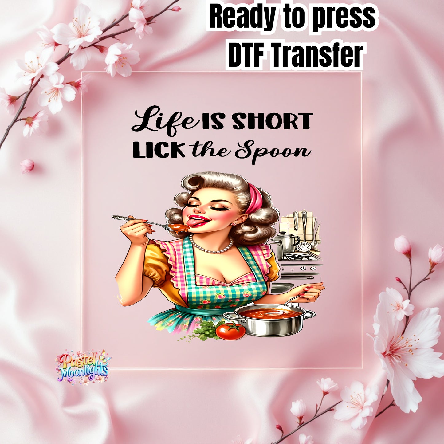 Retro Woman Kitchen 23 DTF Print Ready to Press