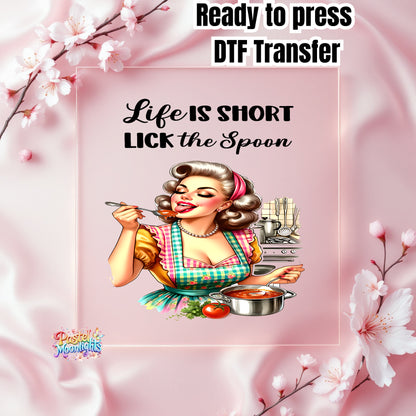Retro Woman Kitchen 23 DTF Print Ready to Press