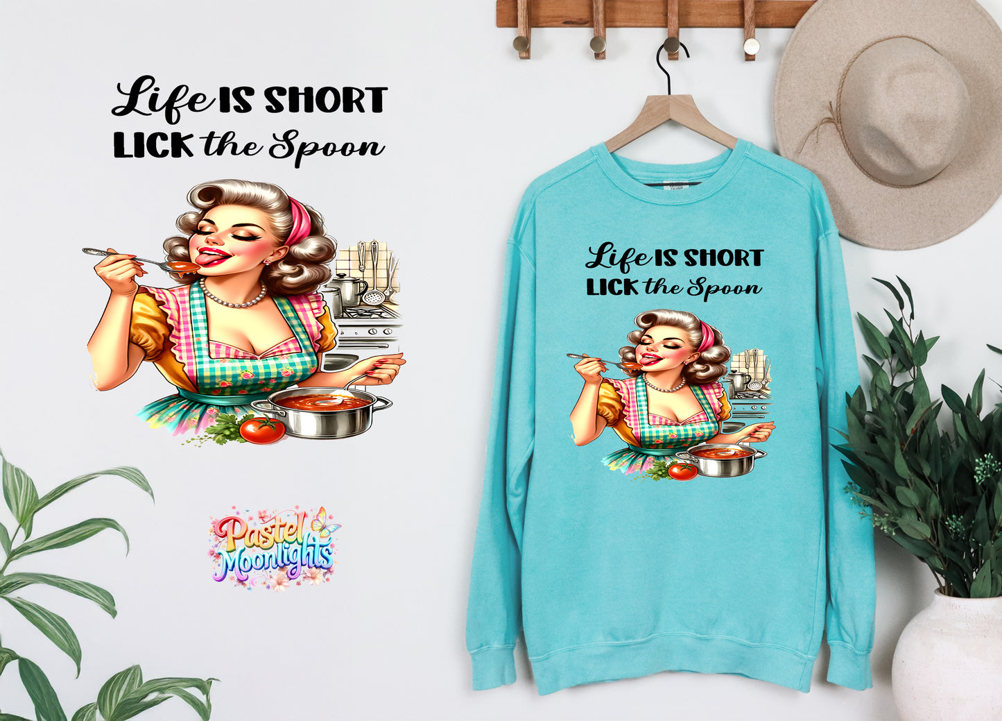 Retro Woman Kitchen 23 DTF Print Ready to Press