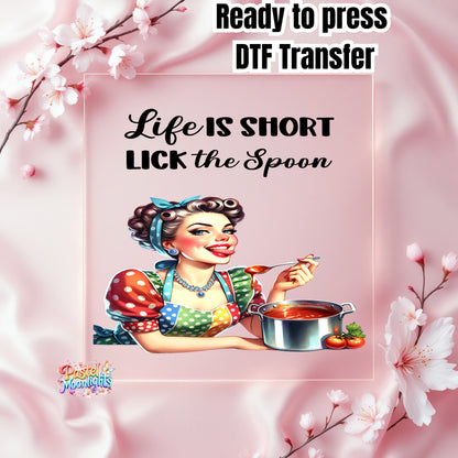 Retro Woman Kitchen 24 DTF Print Ready to Press