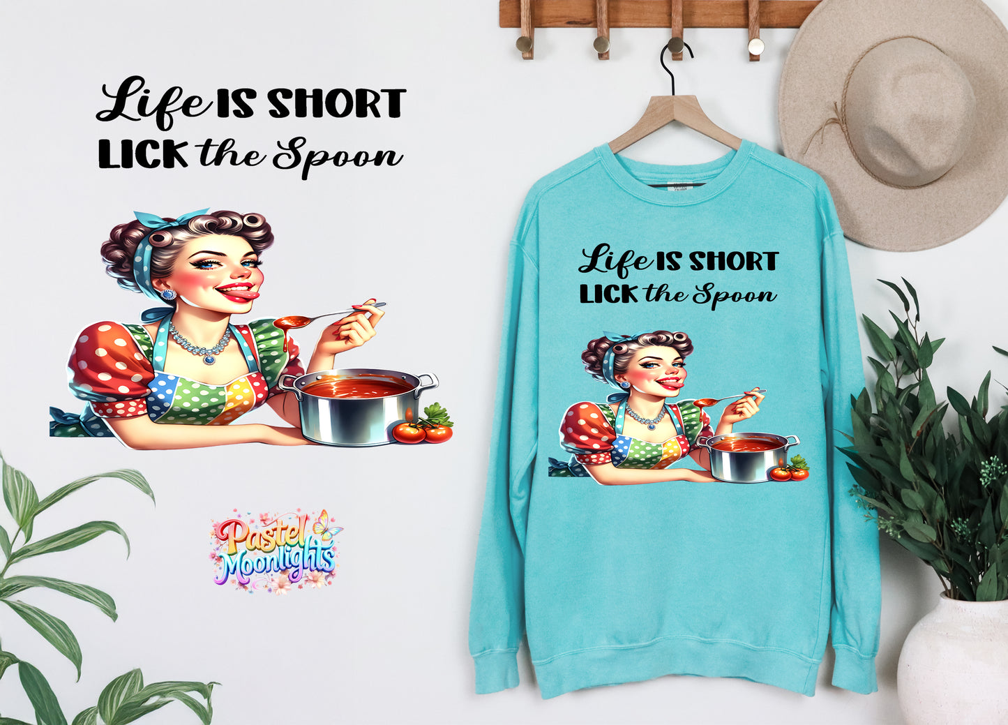 Retro Woman Kitchen 24 DTF Print Ready to Press