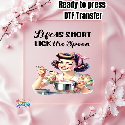 Retro Woman Kitchen 25 DTF Print Ready to Press