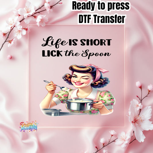 Retro Woman Kitchen 25 DTF Print Ready to Press