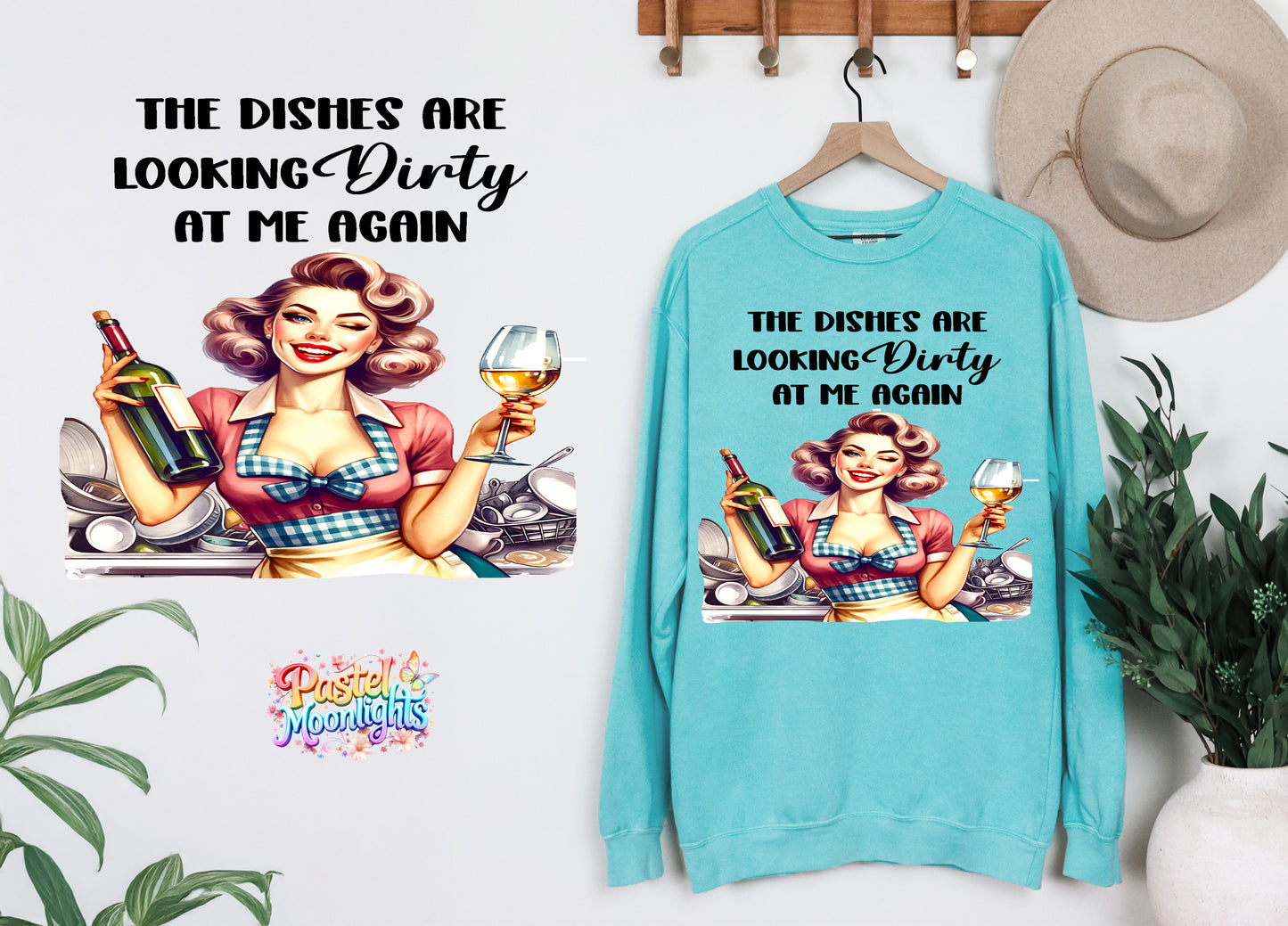Retro Woman Kitchen 32 DTF Print Ready to Press
