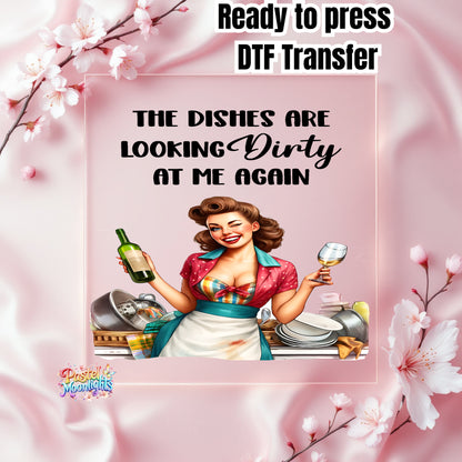Retro Woman Kitchen 33 DTF Print Ready to Press