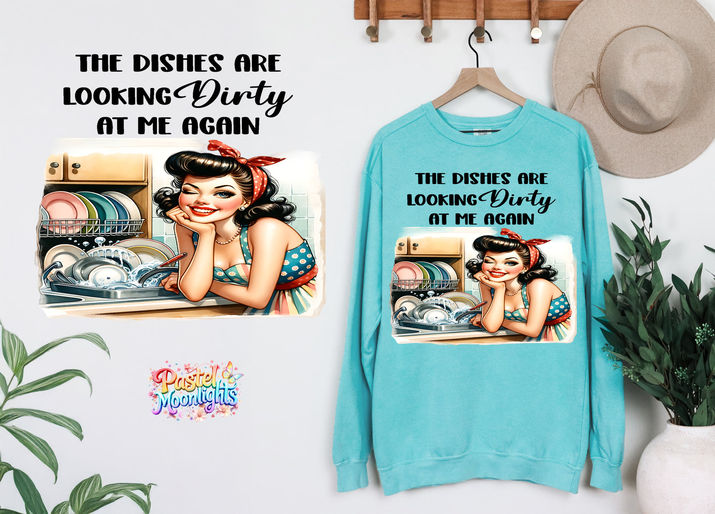 Retro Woman Kitchen 34 DTF Print Ready to Press
