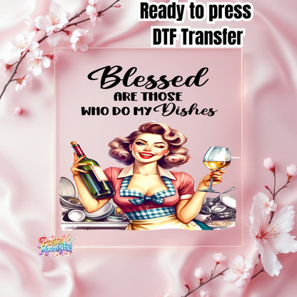Retro Woman Kitchen 35 DTF Print Ready to Press