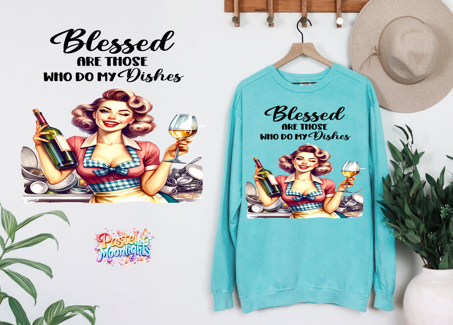 Retro Woman Kitchen 35 DTF Print Ready to Press