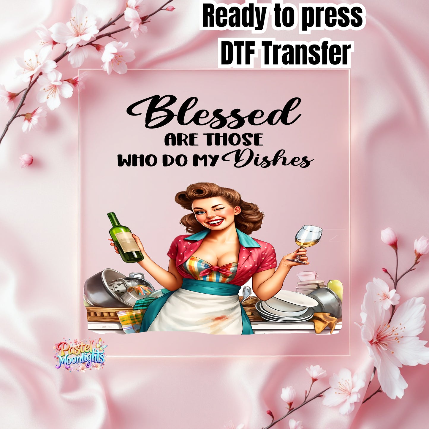 Retro Woman Kitchen 36 DTF Print Ready to Press