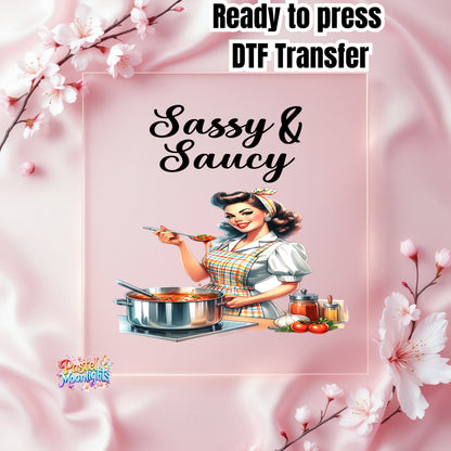 Retro Woman Kitchen 38 DTF Print Ready to Press