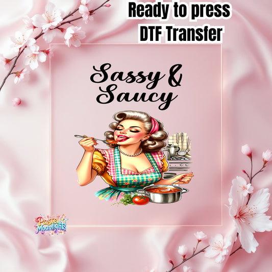 Retro Woman Kitchen 39 DTF Print Ready to Press