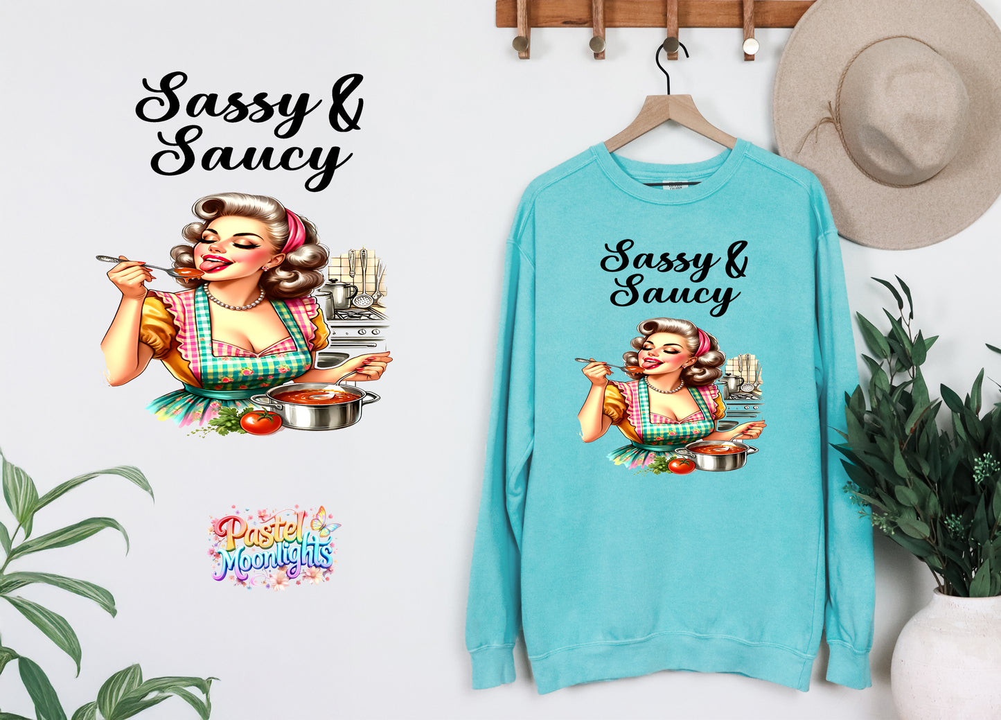 Retro Woman Kitchen 39 DTF Print Ready to Press