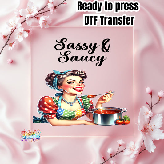 Retro Woman Kitchen 40 DTF Print Ready to Press