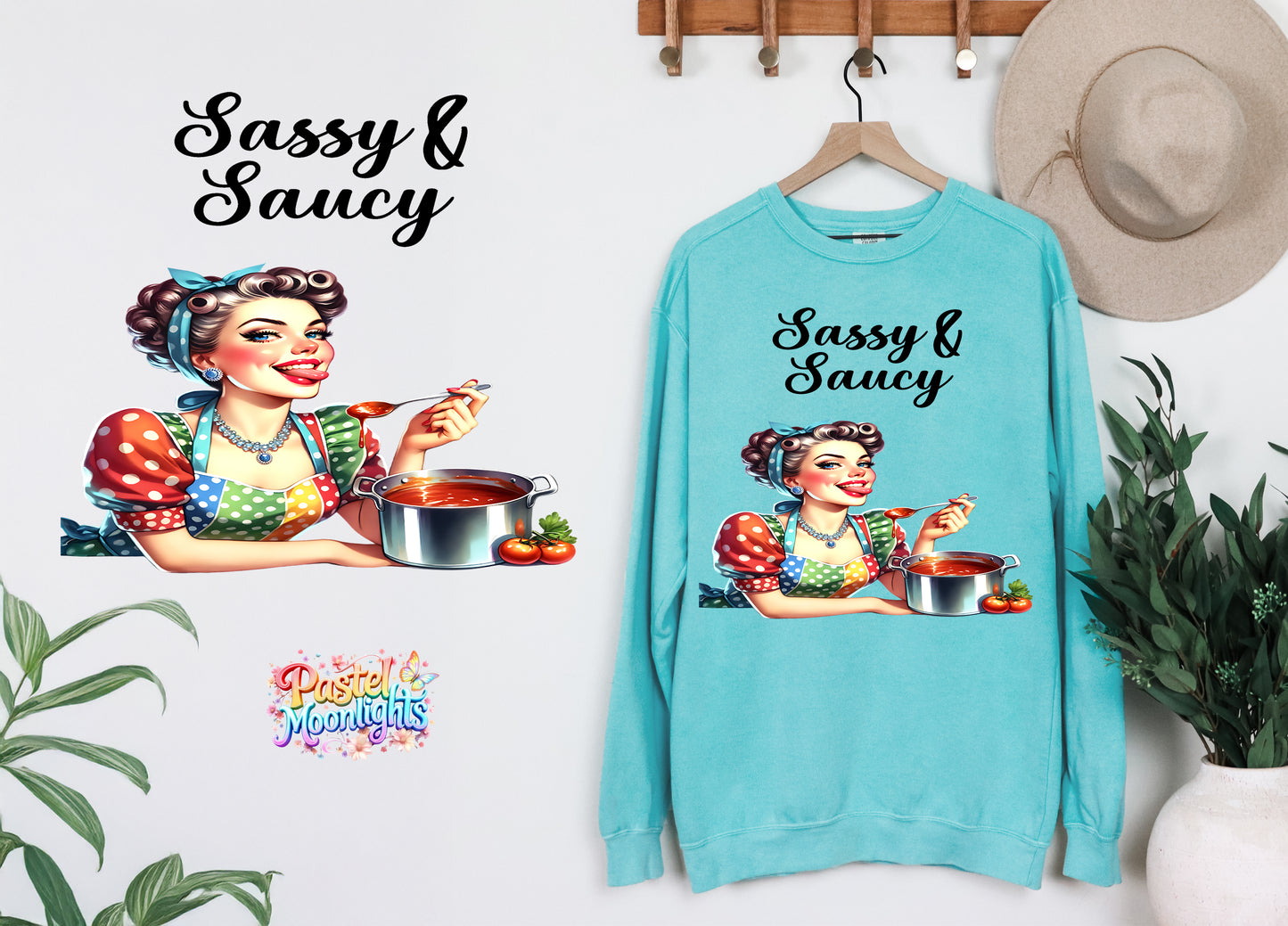 Retro Woman Kitchen 40 DTF Print Ready to Press