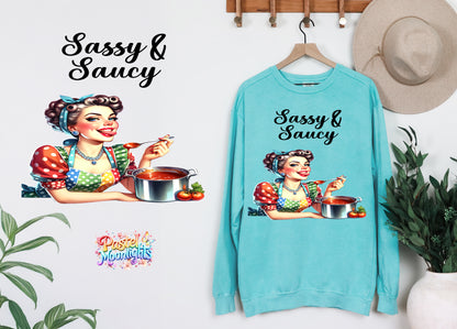 Retro Woman Kitchen 40 DTF Print Ready to Press