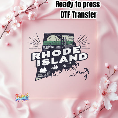 Rhode Island The Ocean State  DTF Print Ready to Press