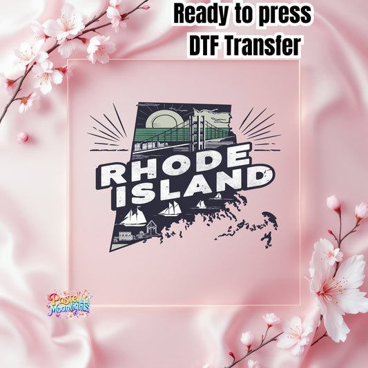 Rhode Island The Ocean State  DTF Print Ready to Press