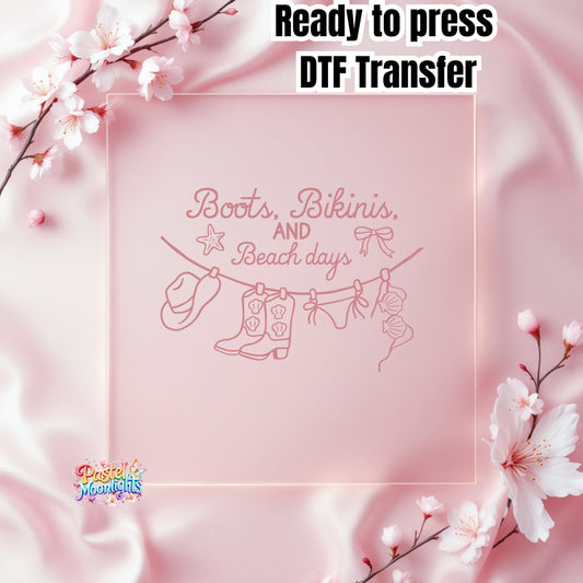 Boots-in-the-sand DTF Print Ready to Press