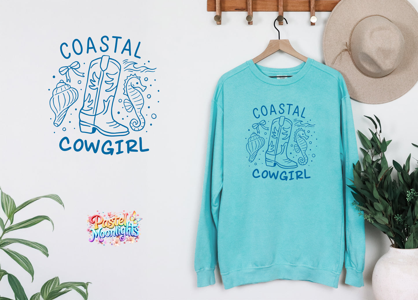 Coastal-Cowgirl DTF Print Ready to Press
