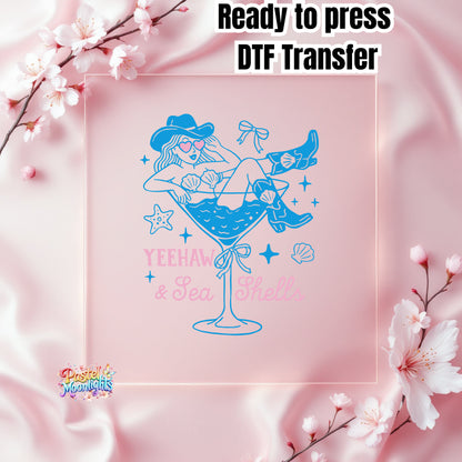 Yeehaw-and-Sea-shells DTF Print Ready to Press