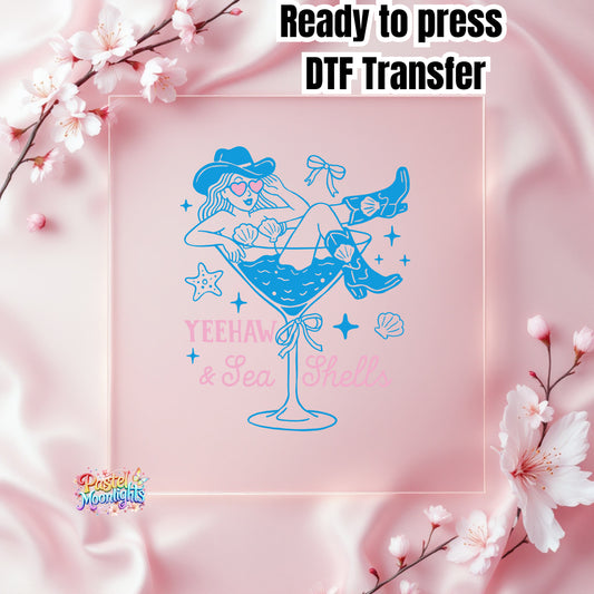 Yeehaw-and-Sea-shells DTF Print Ready to Press