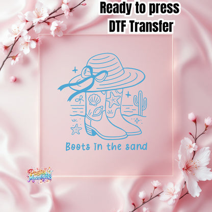 Boots in the sand DTF Print Ready to Press