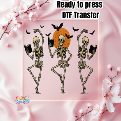 Skeletons Dance Read DTF Print Ready to Press