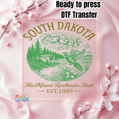 South Dakota The Mount Rushmore State DTF Print Ready to Press
