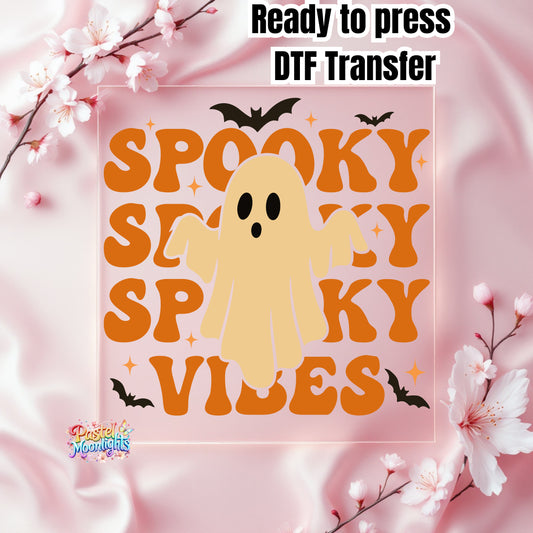 Spooky Spooky Spooky Vibes DTF Print Ready to Press