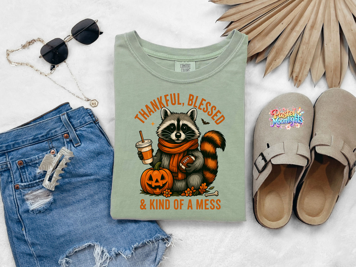 THANKFUL BLESSED & KIND OF A MESS DTF Print Ready to Press