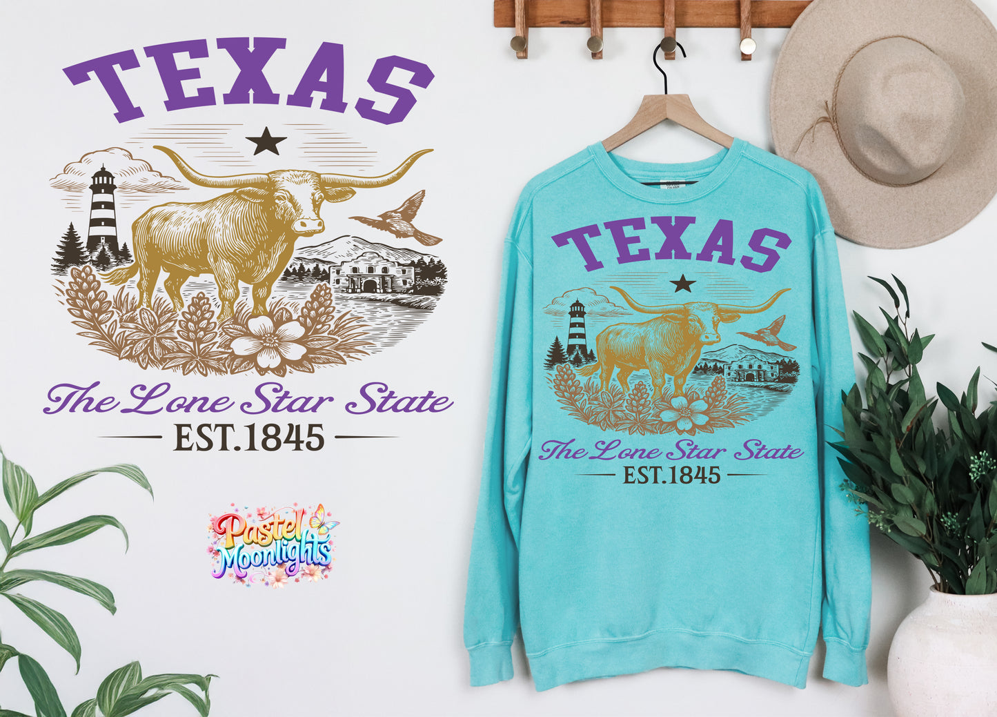 Texas The Lone Star State DTF Print Ready to Press