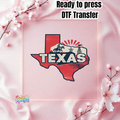 Texas The Lone Star State DTF Print Ready to Press