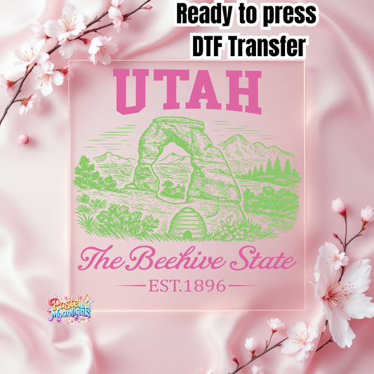 Utah The Beehive State DTF Print Ready to Press