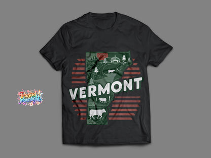 Vermont The Green Mountain State DTF Print Ready to Press