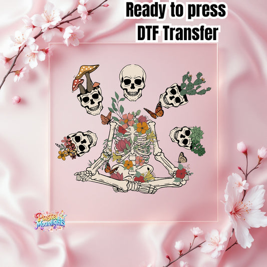 Vintage Anatomy With Skeleton And Skull DTF Print Ready to Press