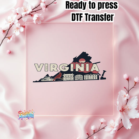 Virginia The Old Dominion DTF Print Ready to Press