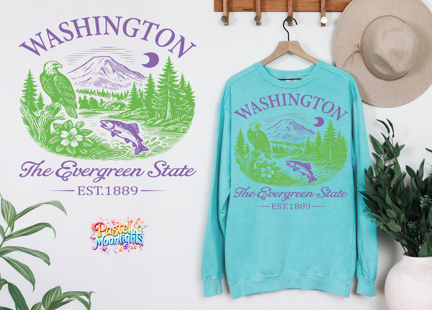 Washington The Evergreen State DTF Print Ready to Press