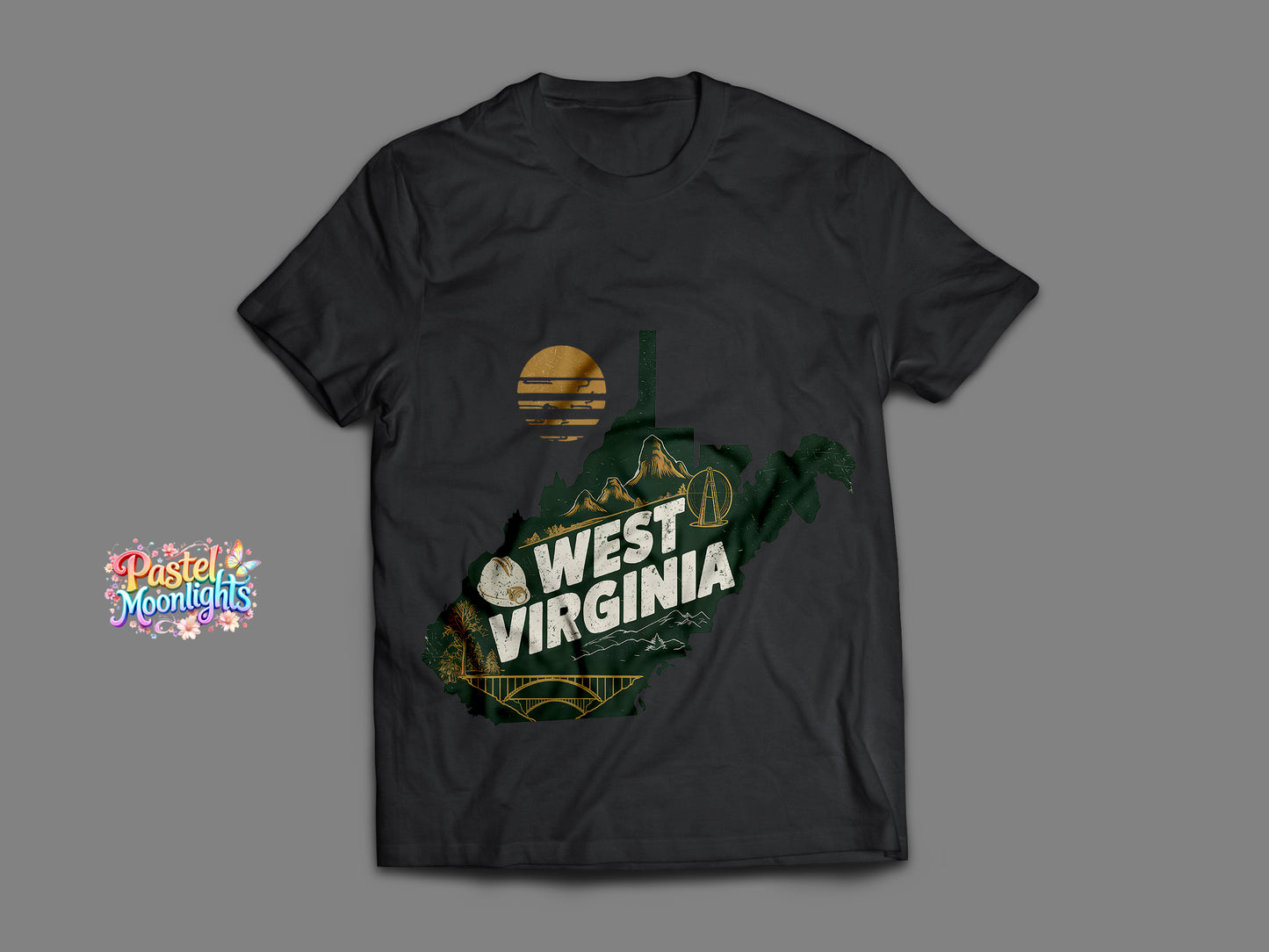 West Virginia The Mountain State DTF Print Ready to Press