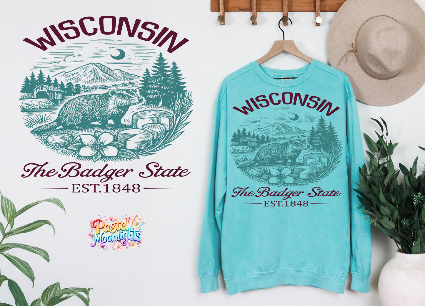 Wisconsin The Badger State DTF Print Ready to Press