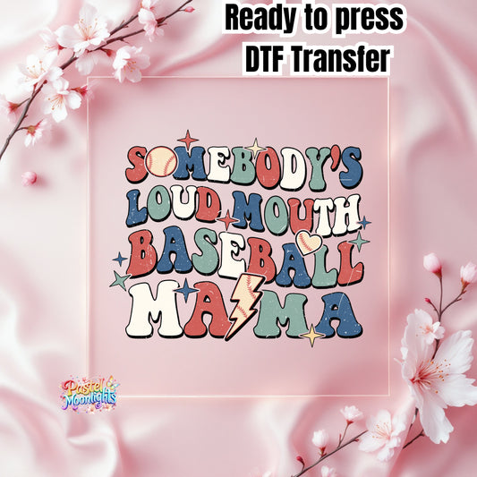 Baseball Design 2 DTF Print Ready to Press