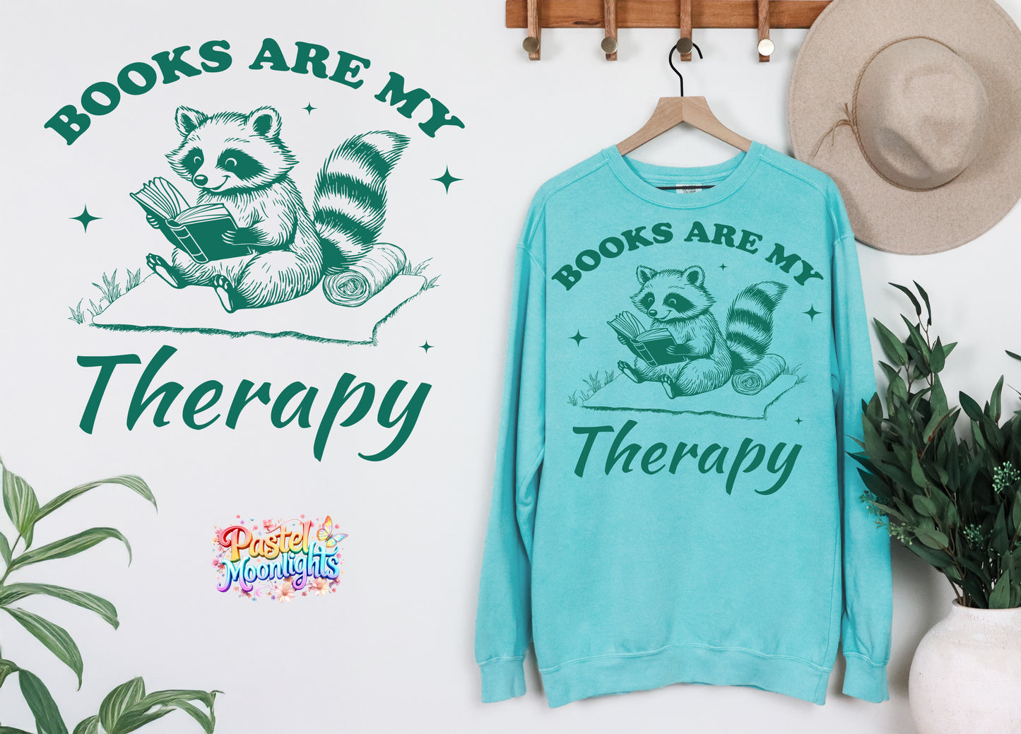 Books are my therapy DTF Print Ready to Press