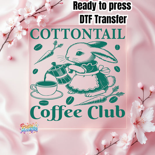 Cotton tail coffee club coffee makes me hoppy DTF Print Ready to Press