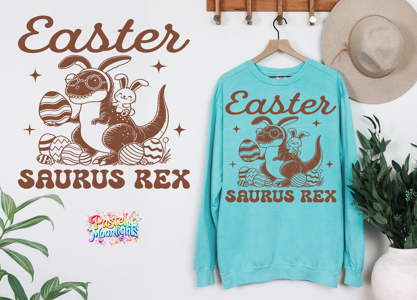 Easter saurus rex DTF Print Ready to Press