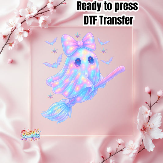 Ghost riding broom stick DTF Print Ready to Press
