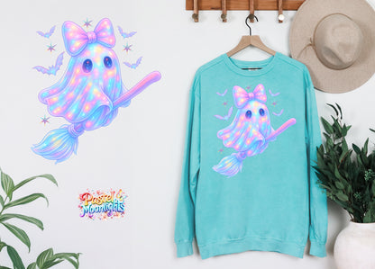 Ghost riding broom stick DTF Print Ready to Press