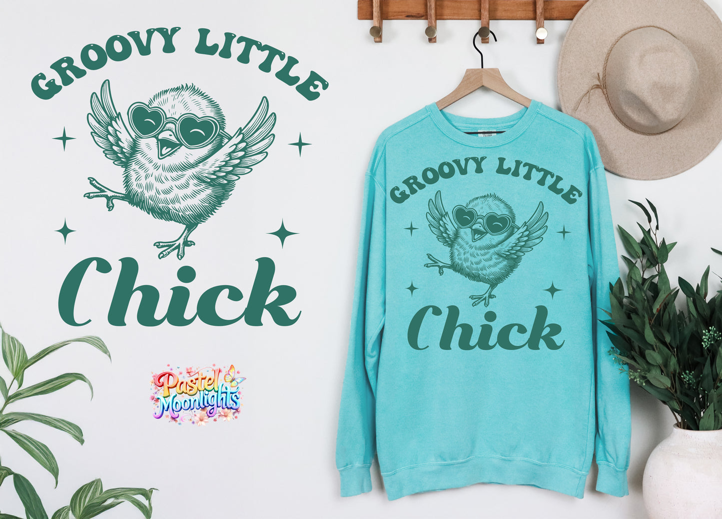 Groovy little chick DTF Print Ready to Press