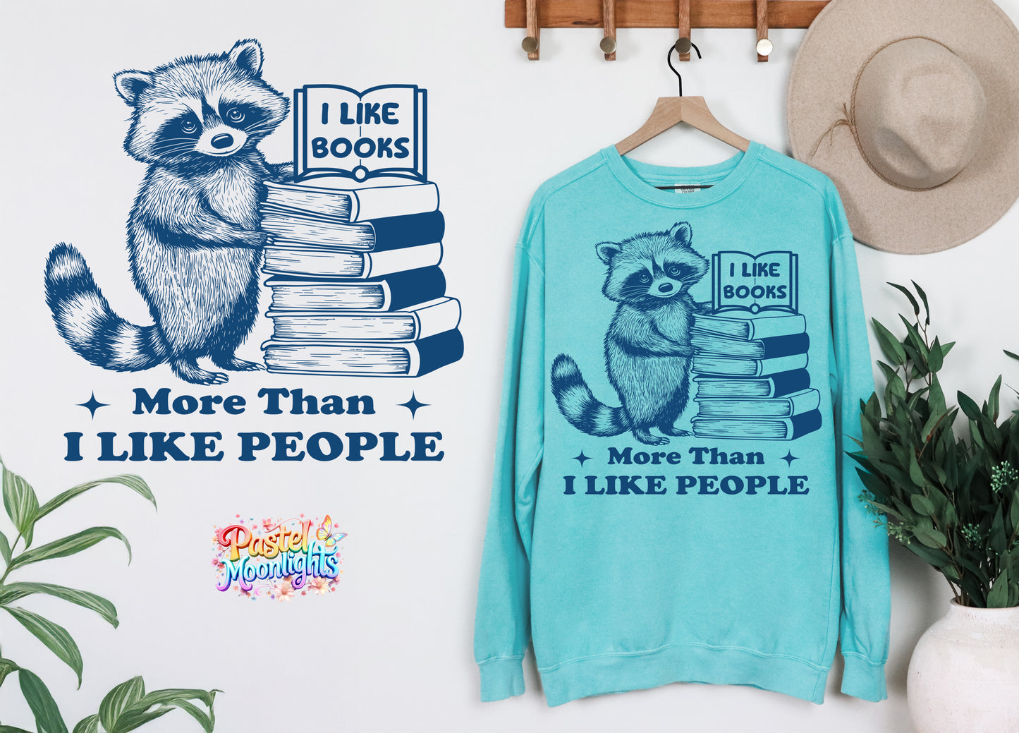 I like books more than i like people DTF Print Ready to Press