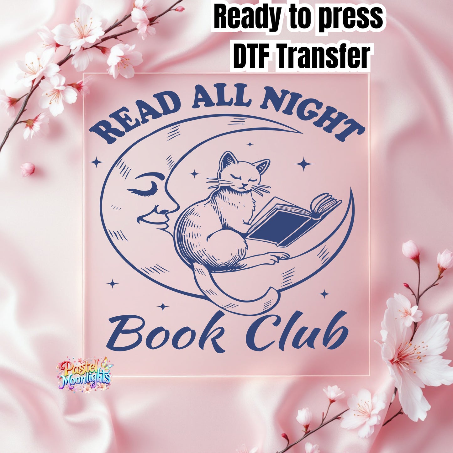 Read all night book club DTF Print Ready to Press