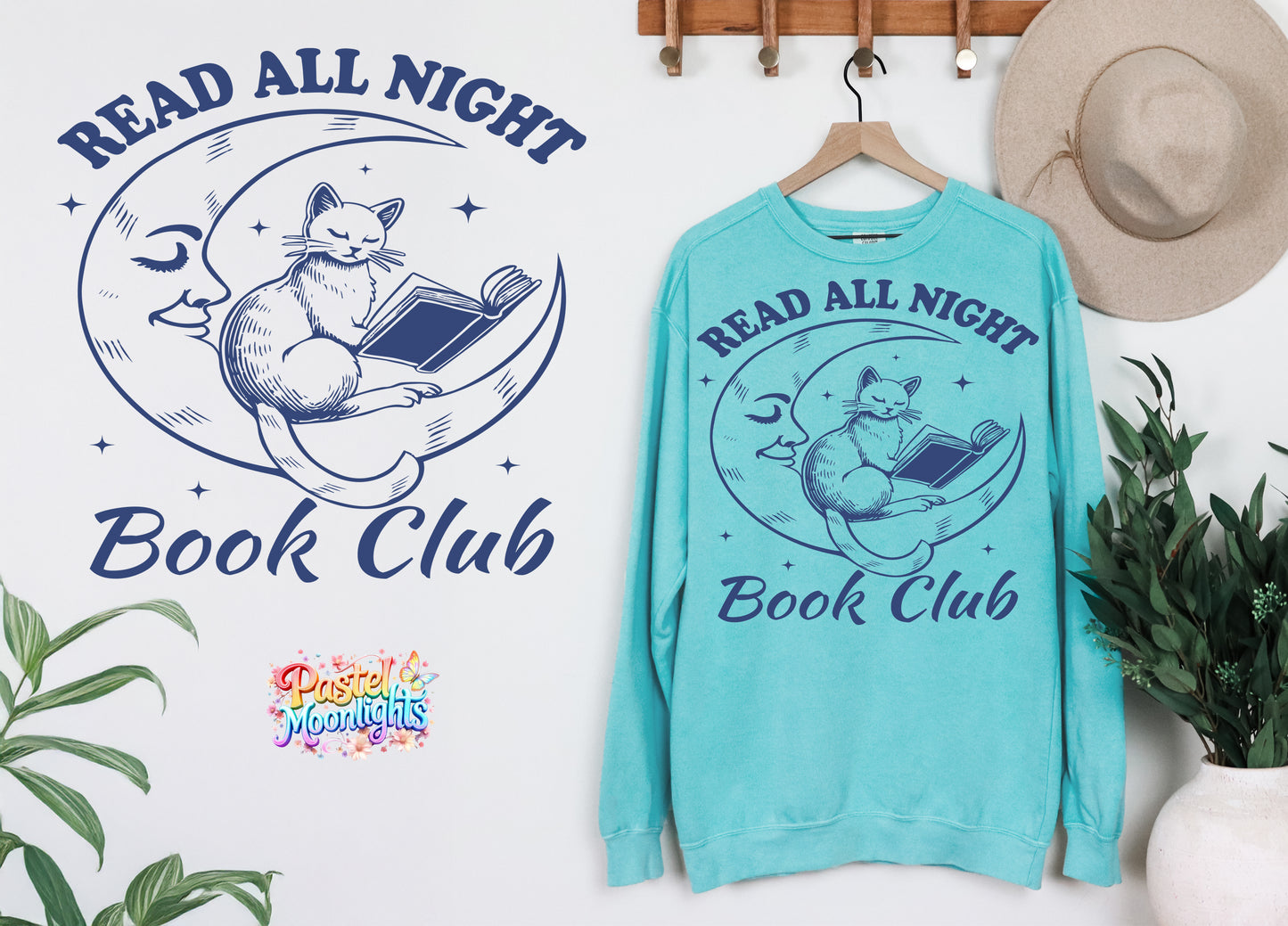 Read all night book club DTF Print Ready to Press